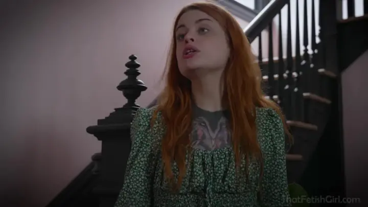 Redhead and brunette tattooed girls make out and fuck on bed