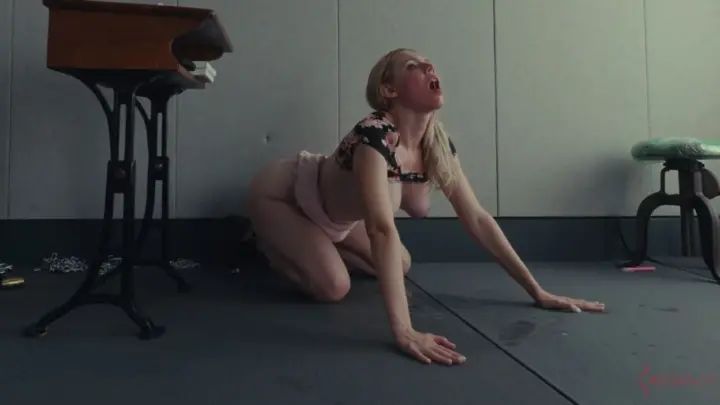 Blonde on Blonde Anal and Blowjob Scene in Dim Studio