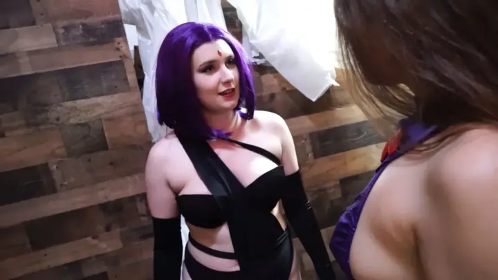 Two cosplay girls fuck in matching outfits with rope bondage